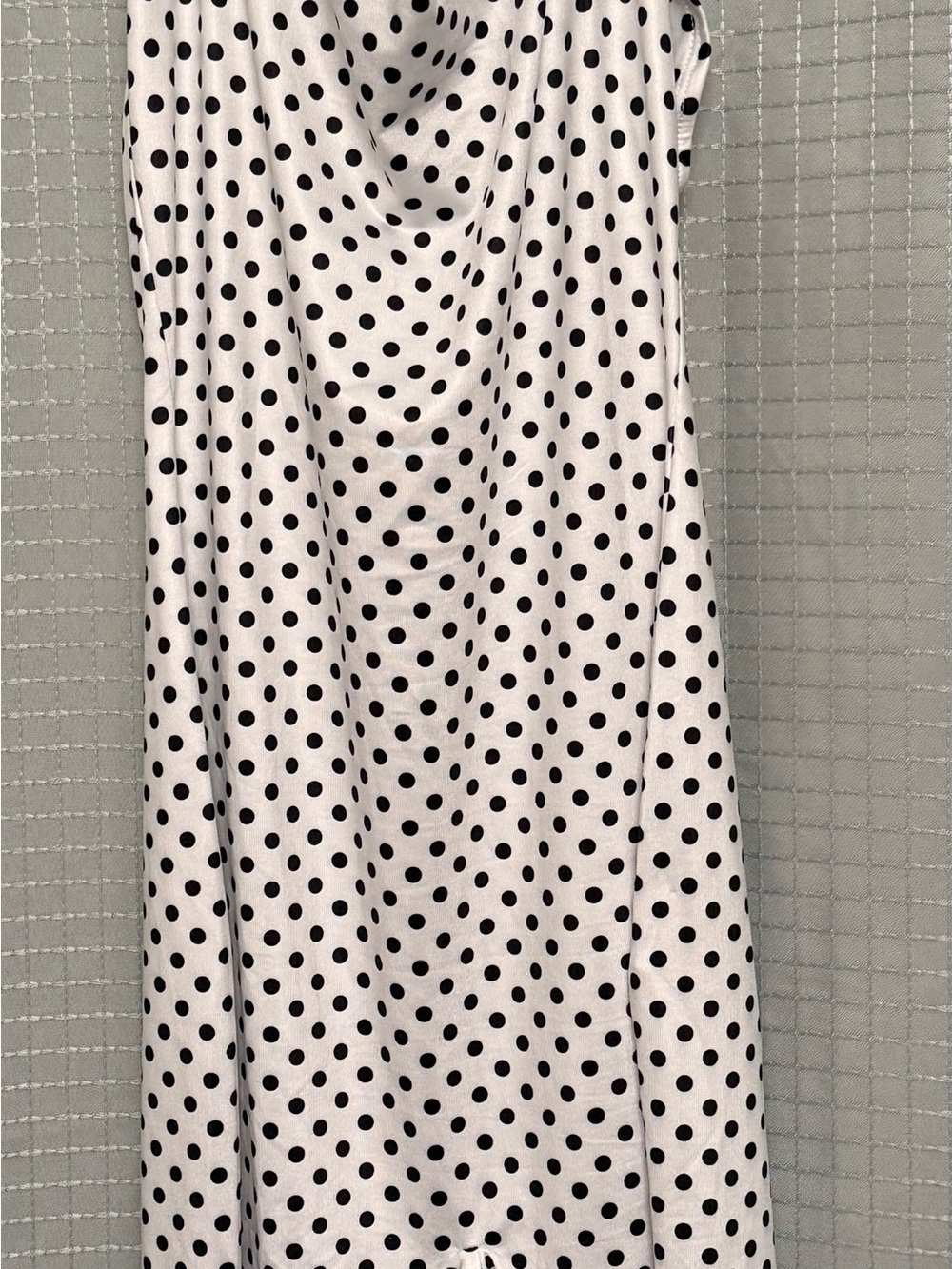 Kids Polka Dot One-Piece Dress - White with Black Dots. Size xs
